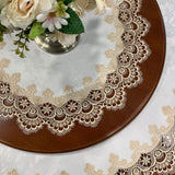 Round Tablecloth Table Cover European Luxury Lace Dust Cover Dining Table Mat Retro High Grade White Restaurant Table Cloth