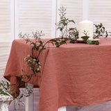 elvesmall 100% Pure Linen Solid Color Table Cover,Natural Fabric Tablecloth,for Kitchen Dining Room Party Holiday Tabletop Decoration