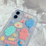 elvesmall Glitter Dynamic Liquid Phone Case Fashion New Year Gift for IPhone 13 12 11 Pro 7 8 Plus X XR XS MAX Candy Cat Quicksand Cover