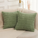 elvesmall Solid Color Corduroy Pillowcase White Green Fluffy Retro Decorative Home Pillows 45x45 Throw Cushion cover For Sofa Bedroom