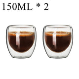 elvesmall 2-18PCS Double Wall High Borosilicate Glass Mug Heat Resistant Tea Milk Juice Coffee Water Cup Bar Drinkware Gift Creativity Set