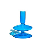 elvesmall Decorative Candle Holders Colorful Glass Flower Vase for Home Decoration Wedding Decoration Centerpieces Candlestick Gift