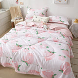 elvesmall Cute Space Bear Printed Spring Summer Comforter Adults Children Soft Breathable Quilting Quilt Single Double Bed Blanket Quilts
