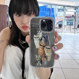 elvesmall Cool Cat Sunglasses Phone Cases for IPhone 7 8 11 12 13 14 Pro Max X XS XR SE Transparent Soft Shell INS Cute Punk Y2K