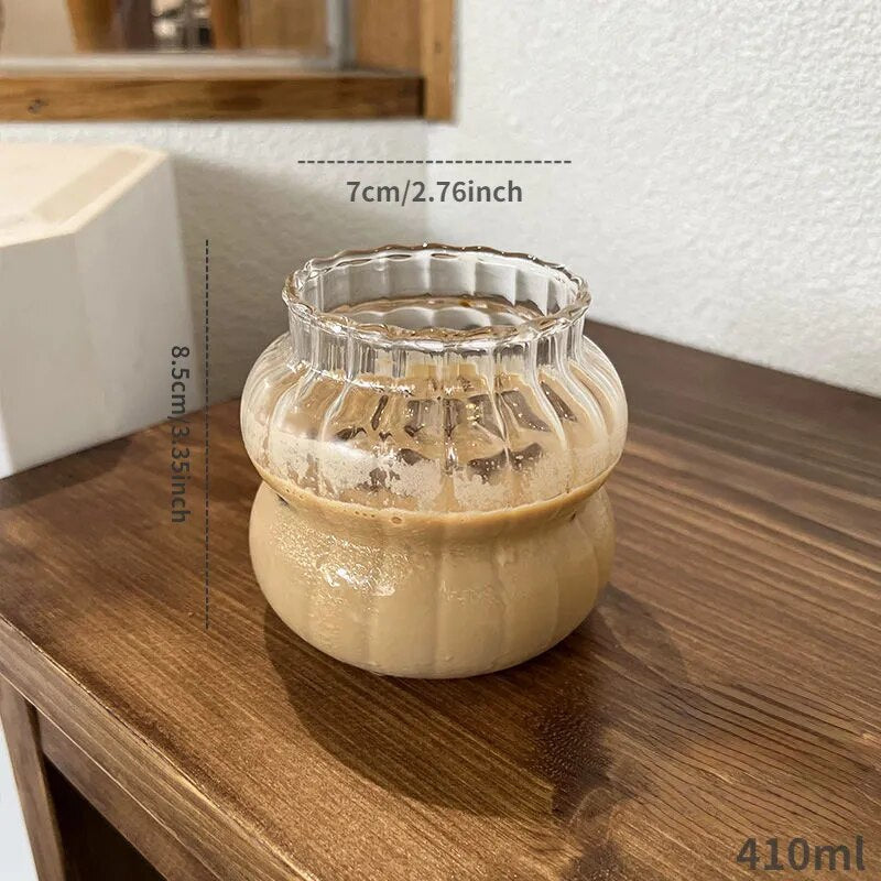 elvesmall Glass Coffee Mugs Milk Cup Glass Heat Resistant Drinking Glasses Breakfast Cup Water Glass Large Capacity Tumbler