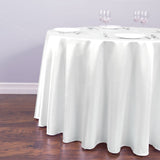 Round Tablecloths 1pcs White No Stitching Fabric Elegant Solid Table Cloth for Christmas Birthday Wedding Party Hotel Decoration