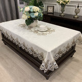 Rectangle Tablecloth Luxury Embroidery Lace Table Cover Flower Elegant Hollow Out Table Cloth Towels Dining table decoration