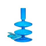elvesmall Decorative Candle Holders Colorful Glass Flower Vase for Home Decoration Wedding Decoration Centerpieces Candlestick Gift