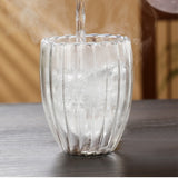 elvesmall Stripe Double Wall High Borosilicate Glass Mug Heat Resistant Tea Milk Juice Coffee Water Cup Whisky Espresso Coffee