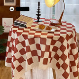 Checkerboard Plaid Tablecloth Dining Room Dustproof Table Cover INS Style Decoration Table Cloth Wedding Party Home Decor