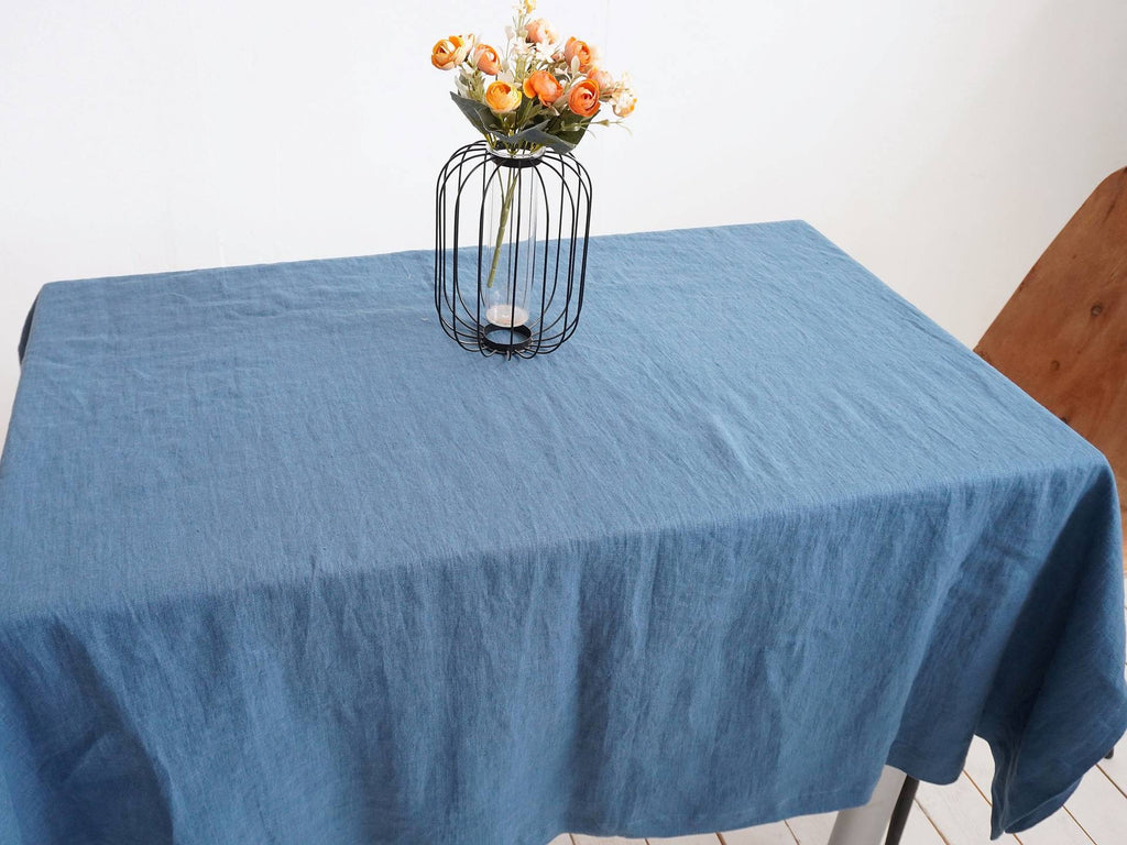 elvesmall 100% Pure Linen Solid Color Table Cover,Natural Fabric Tablecloth,for Kitchen Dining Room Party Holiday Tabletop Decoration