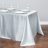 Tablecloth Rectangular Satin Table Linens Washable Polyester Stain Resistant Table Cloth for Wedding Buffet & Party Mantel