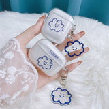 elvesmall Flower Earphone Case For AirPods 3 1 Pro 2 Case Cute Square Protective Cover For Airpods Pro 2 3 Cases Charging Box With Keyring