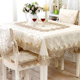 Tablecloth Little Gray Europe Luxury Embroidered Table Dining  Table Cover Cloth Lace Coffee Table Flag Cushion Cover Set