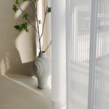 elvesmall Blinds Style Transparent White Tulle Curtains For Living Room Striped Vertical Veil Fashion Sheer Curtain Home Decor Custom Size