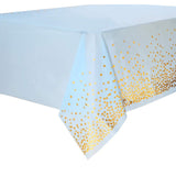 PEVA Tablecloths for Rectangle Tables Disposable Table Cloths Covers Gold Dot Confetti Parties Wedding Bridal Shower 54" x 108"