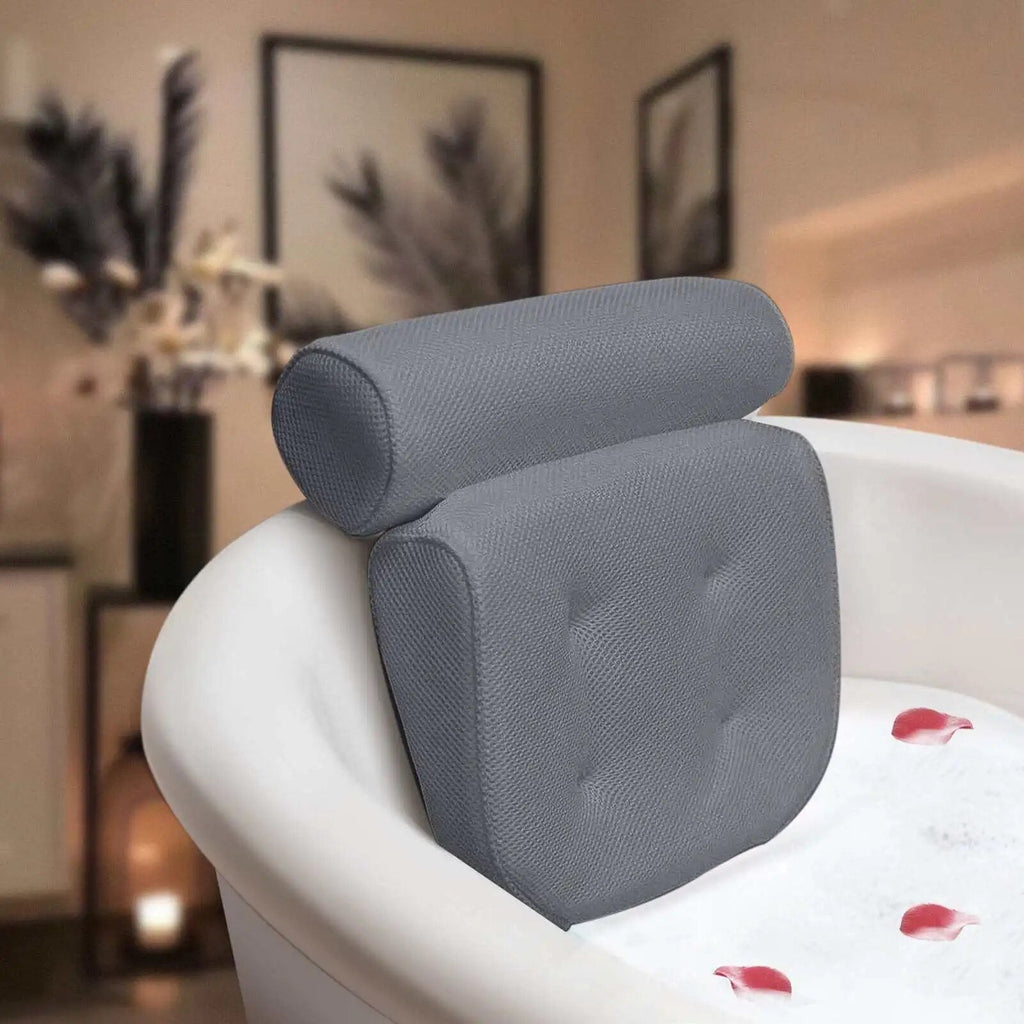 elvesmall Non-Slip SPA Bath Pillow with Suction Cups Bath Tub Neck Back Support Headrest Pillows Thickened Home Cushion Bathroom Accersory