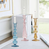 elvesmall Glass Candle Holder Home Decor Wedding Decoration Home Decoration Accessories European Retro Crystal Candlestick Dropshipping