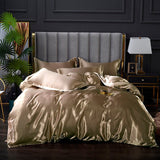 elvesmall Light Luxury Satin Duvet Cover Rayon Quilt Cover Single Double 228*228  No Pillowcase  Bedding Set