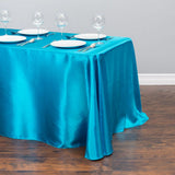 Tablecloth Rectangular Satin Table Linens Washable Polyester Stain Resistant Table Cloth for Wedding Buffet & Party Mantel