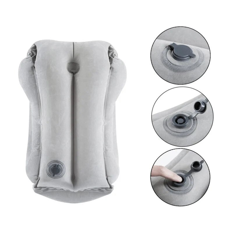 elvesmall Upgraded Inflatable Air Cushion Travel Pillow Headrest Chin Support Cushions for Airplane Plane Car Office Rest Neck Nap Pillows