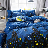 Elvesmall back to school Blue night sky duvet cover pillowcase 3pcs 220x240,200x200, quilt cover blanket cover 175x220 ,single double king size bedding