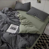 Elvesmall Ins Style Bedding Set Nordic Single Double Flat Sheet Duvet Cover Pillowcase Soft Microfiber Full Queen Size Bed Linen