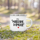 elvesmall French Print Enamel Mugs Brother Sister Friends Gifts Drink Milk Coffee Cup Camping Mug