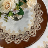 Round Tablecloth Table Cover European Luxury Lace Dust Cover Dining Table Mat Retro High Grade White Restaurant Table Cloth