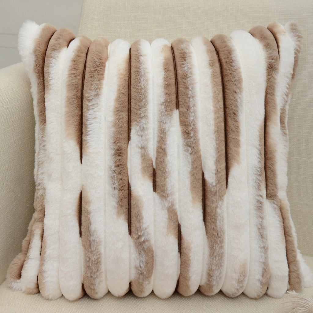 elvesmall Nordic Style Pillow Case Cozy Imitation Rabbit Fur Cushion Cover Sofa Living Room Home Decor Pillows Fluffy Throw Pillow Cover