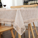 Proud Rose White Lace Table Cloth Wedding Decor Translucent Table Cover Embroidered Tablecloth Tea Table Cloth Home Table Decor