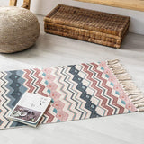 elvesmall Retro Bohemia Hand Woven Cotton Linen Carpet Tassel Rug Floor Mat Tapestry Decorative Blanket Home Decor