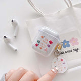 elvesmall Flower Earphone Case For AirPods 3 1 Pro 2 Case Cute Square Protective Cover For Airpods Pro 2 3 Cases Charging Box With Keyring