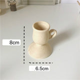 elvesmall Ceramic Handhold Candlestick Ornaments Photography Home Decoration Jewelry Stand Candle Holder 1PC