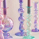 elvesmall Retro Candlesticks Taper Candle Holders Tall Candlesticks Decoration Party Glass Vase Home Decor Wedding Decoration