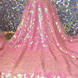 Pink Mermaid Scale Dreamy Round Sequins Glitter Tablecloth Background Cloths Laser Iridescent Shiny Shooting Decor Cloth Party