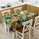 elvesmall New Nordic Style Tropical Green Leaves Monstera Flamingo Table Cover Waterproof Table Cover Home Kitchen Tablecloth