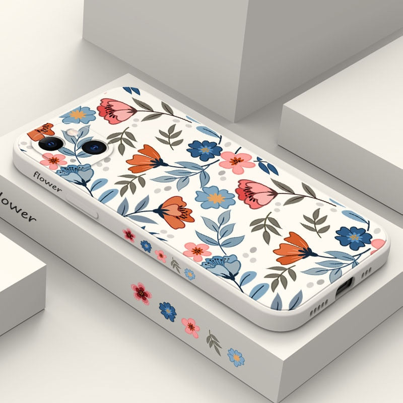 elvesmall Blue Garden Phone Case For iPhone 13 12 11 Pro Max Mini X XR XS MAX SE8 7 Plus 6 6S Plus Cover