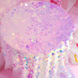 Pink Imitation Mermaid Scale Dreamy Round Sequins Tablecloth Background Cloth Laser Shiny Shooting Decorative Cloth Party Favor