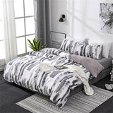 elvesmall Simple Plaid Pattern Sanding Bedding Set Queen Single Duvet Cover and Pillowcases Bedroom Twin Double Bed King Size Quilt Covers