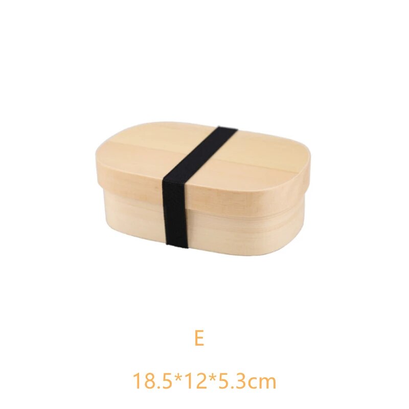 elvesmall Retro Portable Wooden Bento Box Outdoor Lunch Multi-layer Insulation Wooden Lunch Box Sushi Adult Children Picnic Tableware Box