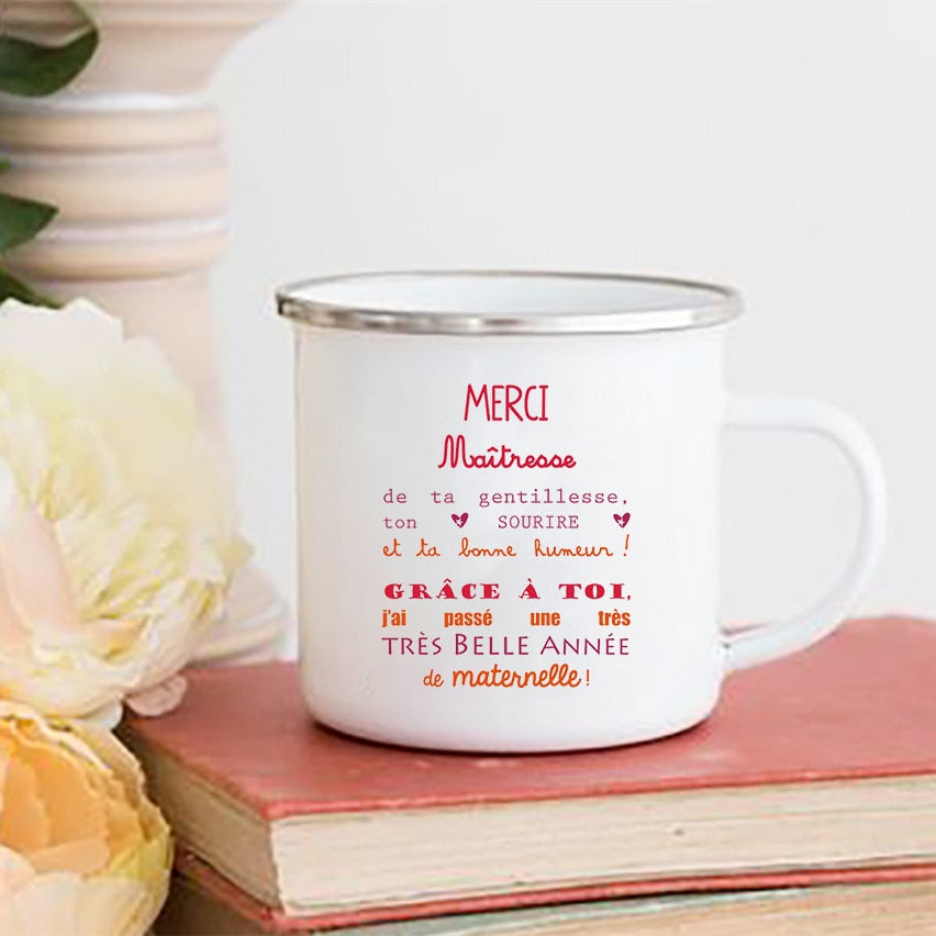 elvesmall Print Mugs Creative Coffee Cups Drinks Water Milk Cup Enamel Mug School Home Handle Drinkware Gifts