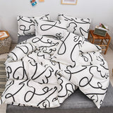 Elvesmall back to school Abstract Style Bedding set，220x240 Duvet Cover With Pillowcase, 210x210 Quilt Covers ,Black and White Blanket Cover,king Bed Set