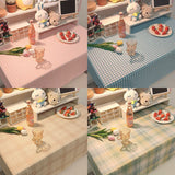 Ins Korean Plaid Tablecloth Jacquard Fabric Desk Table Cloth Mat Background Cloth Home Decoration Nordic Modern Table Livingroom