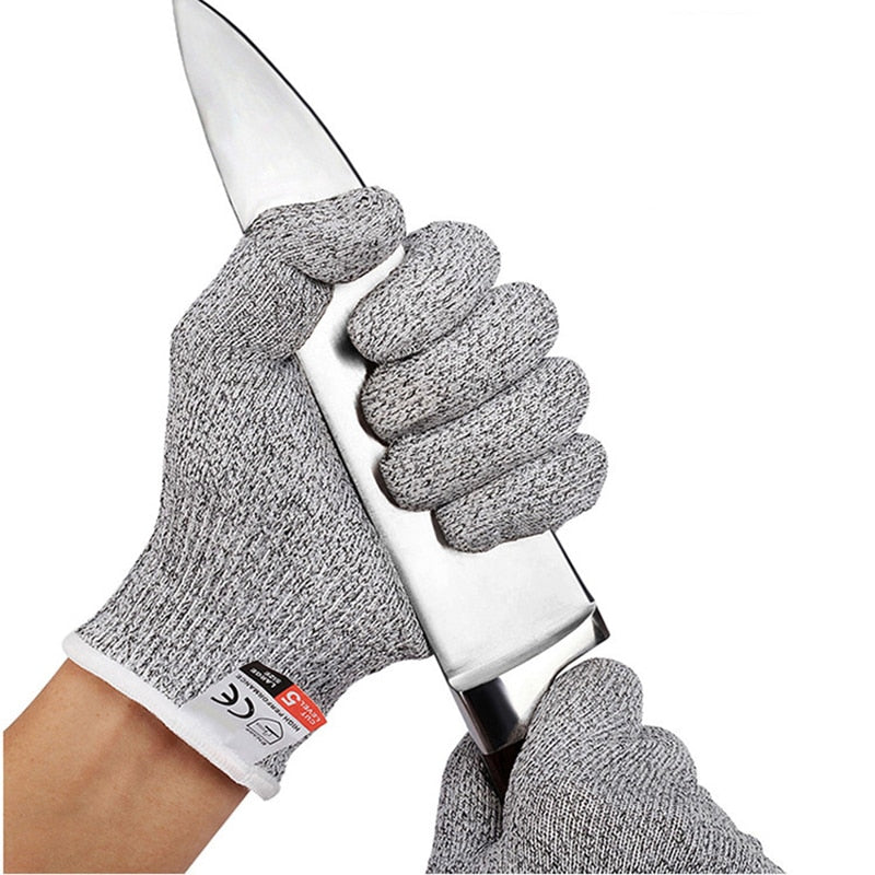 elvesmall Grade 5 HPPE Anti-Cut Gloves Kitchen Gardening Anti-Cut Knitted Gloves Anti-Thorn Wear-Resistant Glass Building Cutting Gloves