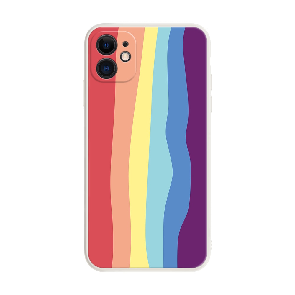 elvesmall Rainbow Pattern Phone Case For iPhone 11 12 13 14 Pro Max Mini SE  X XR XS 7 8 6 6S 14 Plus Cover Silicone Shockproof Shell