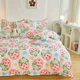 elvesmall Duvet Cover Home Textile Pillow Case Cute Bed Sheet Kids Girls Bedding Covers Set King Queen Twin Cute Kawaii