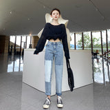 elvesmall Autumn Clothes Loose Straight Harlan Radish High-waisted Pants