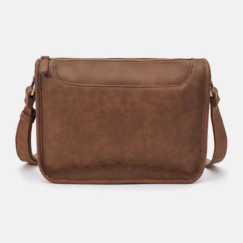 elvesmall Men PU Leather Large Capacity Vintage 6.3 Inch Phone Bag Messenger Bag Crossbody Bags Shoulder Bag