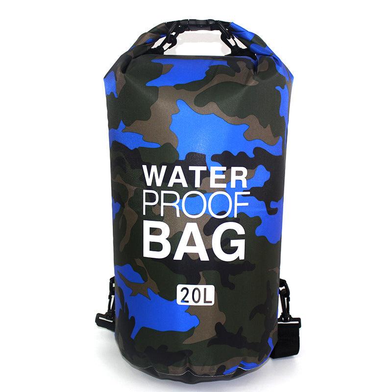 elvesmall Outdoor Waterproof Bag Camouflage Polyester Double Shoulder Waterproof Bag Portable Beach Backpack